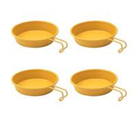 Oxtxuzdm Lot de 4 assiettes et bols en acier inoxydable pour économiser de l'espace - Assiettes en métal empilables pour mélanger facilement les collations