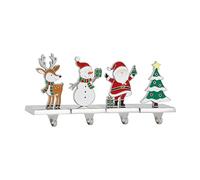 Oxtxuzdm Lot de 4 cintres en métal pour chaussettes de Noël - Installation facile - Pour décoration de manteau