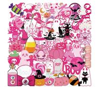 Oxtxuzdm Lot de 50 autocollants transparents d'Halloween pour tablettes de décoration imperméables pour animaux domestiques