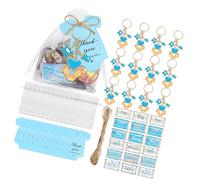 Oxtxuzdm Lot de 6/20 porte-clés avec pendentif pieds de bébé - Fournitures de fête avec cordon de serrage - Étiquette à suspendre pour fête prénatale, mariage, baptême