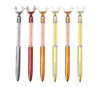 Oxtxuzdm Lot de 6 stylos à bille fantaisie en forme de bois de cerf pour écrire en douceur pour les enfants et les étudiants