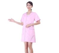 Oxtxuzdm Manteau d'esthéticienne professionnel ample en polyester avec poches pour soins du visage, artistes, uniforme de salon de beauté