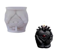 Oxtxuzdm Moule d'Halloween pour la fabrication de moules en résine époxy en forme de yeux de bougie, bricolage, savon, aromathérapie