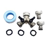 Oxtxuzdm Outil de dérivation d'eau ergonomique en forme de Y robuste pour double connexion de tuyau, résistant à la corrosion, outil de jardinage en plein air, séparateur plaqué robuste