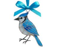 Oxtxuzdm Pendentif oiseau en verre de mer fait à la main en acrylique avec nœud papillon pour sapin de Noël, décoration à suspendre pour la maison ou la fenêtre