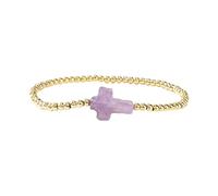 Oxtxuzdm Perle dorée élégante et cordon élastique avec motifs de croix pour ceux qui chérissent la foi et accessoires modernes Symbole de foi, taille unique, Comme décrit