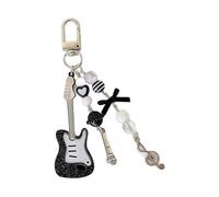 Oxtxuzdm Porte-clés esthétique avec pendentif en forme de guitare pour sac à main, sac à dos, décoration de sac à dos, Interdiction de porte