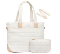 Oxtxuzdm Sac à bandoulière en nylon pour un accès facile au matériel de travail et d'étude, sac à main matelassé adapté pour les étudiants et les étudiants professionnels, blanc, One Size