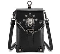 Oxtxuzdm Sac à bandoulière punk pour femme en cuir synthétique avec sangle réglable - Accessoires de déguisement et de cosplay, Noir , as size