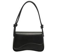 Oxtxuzdm Sac à bandoulière tendance à rabat de couleur unie avec fermeture en cuir PU pour le travail sous les bras pour femme, Noir , One Size
