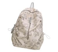 Oxtxuzdm Sac à dos pour ordinateur portable avec fermeture éclair et bretelles réglables Motif ours japonais, beige
