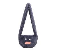 Oxtxuzdm Sac à main mignon en peluche Y2K sac à bandoulière en peluche sac fourre-tout esthétique fée grunge Y2K accessoires fourrure pour femme, gris, One Size