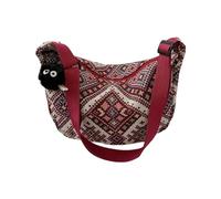 Oxtxuzdm Sac à raviolis ethnique tendance rétro avec pendentif décoratif pour un usage quotidien Sac à bandoulière réglable, Rouge, One Size