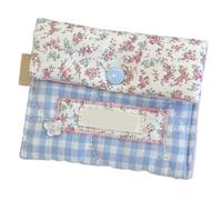 Oxtxuzdm Sac de rangement de serviettes hygiéniques portables pour adolescentes, sacs jetables pour tampons, serviettes hygiéniques, produits féminins, pochette de période, Grille bleue., Taille