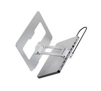 Oxtxuzdm Station d'accueil pour ordinateur portable 10 ports et support de base pliable et protections complètes en aluminium pour ordinateur portable