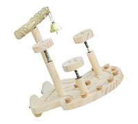 Oxtxuzdm Station de mastication interactive en bois non traité pour perroquets, santé comportementale, durable, perchoirs