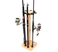 Oxtxuzdm Support de sol pour canne à pêche, support de rangement vertical, peut contenir 8/14 équipements, organisateurs de canne à pêche à la maison