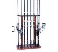 Oxtxuzdm Support de sol pour canne à pêche, support de rangement vertical, peut contenir 8/14 équipements, organisateurs de canne à pêche à la maison