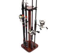 Oxtxuzdm Support de sol pour canne à pêche, support de rangement vertical, peut contenir 8/14 équipements, organisateurs de canne à pêche à la maison