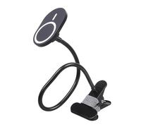 Oxtxuzdm Support de téléphone rotatif à 360° avec bras flexible en col de cygne et base à clip sécurisé pour voiture, maison, bureau, col de cygne