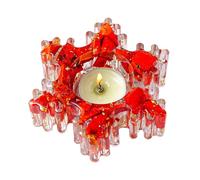 Oxtxuzdm Support décoratif coloré en forme de flocon de neige en résine pour bougies chauffe-plat pour méditations et fêtes festives Décoration artistique en cristal