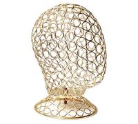 Oxtxuzdm Support décoratif en forme de tête de mannequin pour perruques, bijoux, texture fer pour améliorer la décoration de la maison et la vente au détail