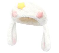 Oxtxuzdm Y2K Chapeau d'hiver avec oreilles d'agneau en dentelle pour filles Cosplay Joli accessoire photo Chapeau d'hiver avec sangle à volants en dentelle pour homme