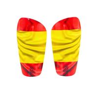 OXUM - Protège-Tibias de Football Nation pour Enfants et Adultes. Protège-Tibias avec Le Drapeau de Ton Pays. avec Pochette Cadeau. Espagne Taille S
