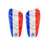OXUM - Protège-Tibias de Football Nation pour Enfants et Adultes. Protège-Tibias avec Le Drapeau de Ton Pays. avec Pochette Cadeau. France Taille S