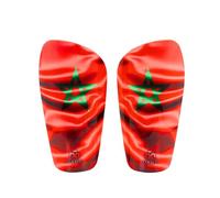 OXUM - Protège-Tibias de Football Nation pour Enfants et Adultes. Protège-Tibias avec Le Drapeau de Ton Pays. avec Pochette Cadeau. Maroc Taille M