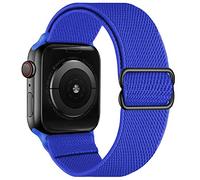 OXWALLEN Bracelets élastiques extensibles et réglables compatibles avec Apple Watch 7 45 mm, 42 mm, bracelet en nylon tressé Solo Loop pour homme et femme pour iWatch SE Series 7/6/5/4/3, bleu roi
