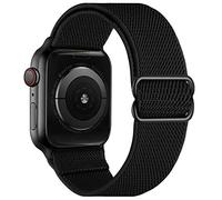 OXWALLEN Bracelets élastiques réglables et extensibles compatibles avec Apple Watch 8/7 Ultra 49 mm, 45 mm, 42 mm, 44 mm, en nylon tressé Solo Loop, iWatch SE Series 8/7/6/5/4/3, noir