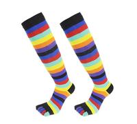Oxxggkao 1 paire de chaussettes à orteils pour femme arc-en-ciel rayées arc-en-ciel 5 jambières amusantes avec orteils séparés, Noir , Taille unique