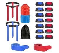 Oxxggkao 10 drapeaux de taille réglable avec 30 marqueurs détachables et 6 cônes d'entraînement pour la pratique du football d'équipe