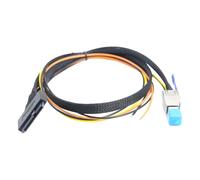 Oxxggkao Adaptateur de transmission SFF-8644 vers SFF-8639 avec câble d'alimentation ouvert pour extension de stockage de serveur, transfert de données, câble combiné d'alimentation