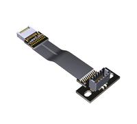 Oxxggkao Adaptateur interne USB 3.2 20 broches Gen 2 type E mâle vers femelle - Extension du panneau avant - Câble plat avec trou de vis type E mâle vers femelle