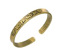 Oxxggkao Ancient Charm Bracelet Chant Bouddhiste Réglable Motif Sacré | Taille ouverte unique pour la plupart des poignets, fermeture flexible et symbolisme culturel pour un usage quotidien