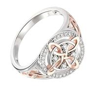 Oxxggkao Bagues géométriques en cuivre zircon double couleur offrant plusieurs options de taille pour un aspect élégant et des bagues en cuivre de forme géométrique élégantes, One Size, Comme décrit
