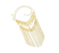 Oxxggkao Bandeau avec pièces de monnaie dorées - Chaîne de visage - Bijou de danse du ventre - Accessoire pour Halloween, Noël, cosplay, fête