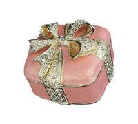 Oxxggkao Boîte à bijoux avec strass, structure en métal, boîte à bijoux portable pour diamants