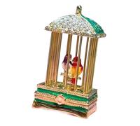 Oxxggkao Boîte de présentation historique pour bijoux avec revêtement encouragé mettant en évidence les particularités de la pierre - Construction en métal robuste pour les possessions - Cage en métal