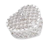 Oxxggkao Boîte de rangement élégante en forme de cœur avec perles incrustées de diamants pour collection de bijoux en forme de cœur