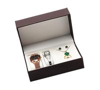 Oxxggkao Boîte de rangement minimaliste blanche pour montres, doublure en polyuréthane souple, compartiments multicouches, boîte à bijoux à rabat sur le dessus