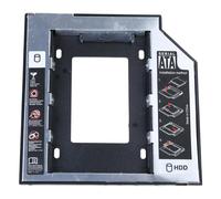 Oxxggkao Boîtier en aluminium 9,5 mm 12,7 mm 2ème disque dur pour ordinateur portable CDDVD ROM Bay avec boîtier optique SATA antichoc
