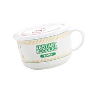 Oxxggkao Bol à soupe japonais en céramique avec couvercle de suivi du temps, 2 options de taille, motif dessin animé, poignée facile à prendre en main pour la maison, la salle à manger, vaisselle en