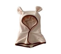 Oxxggkao Bonnet écharpe tendance pour bébé avec oreilles pour l'hiver et l'automne - Protection des oreilles - Couleur unie - Doux - Bonnet tricoté, Oreilles d'ours Beige, Taille unique