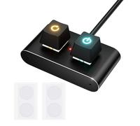 Oxxggkao Bouton de réinitialisation d'alimentation externe pour ordinateur, coque en aluminium avec touches mécaniques et effets lumineux LED multicolores, bouton de réinitialisation externe