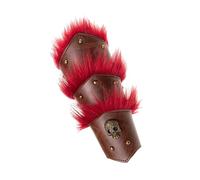 Oxxggkao Brassard de cosplay avec décorations en forme de tête de mort et fourrure douce pour costume de théâtre, Halloween, jeu de rôle, équipement de reconstitution historique, marron, taille unique