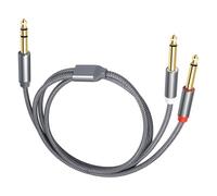 Oxxggkao Câble adaptateur double 6,35 mm avec blindage en feuille d'aluminium pour applications musicales professionnelles, mixeur, décodeurs, stéréophonique vers câble répartiteur en Y