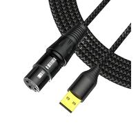 Oxxggkao Câble standard USB A vers double XL.R 1,5 m plaqué or Conclusions contraires au plan d'intervention Agitateurs sonores constants Câble USB vers XL.R de qualité studio